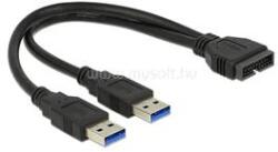 Delock kábel USB 3.0 tűs fejléc apa > 2 x USB 3.0 Type-A apa 25 cm (DL83910) (DL83910)