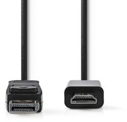Nedis CCGB37100BK20 - DisplayPort - HDMI kábel | DisplayPort dugó - HDMI csatlakozó | 2 m | Fekete (CCGB37100BK20)