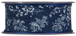 Decoration & Design Szalag farmer virágos textil 40mmx15m kék (PV2932M07)