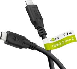 Goobay 74204 USB-C apa - USB-C apa 3.2 Adat és töltőkábel 0.5m - Fekete (74204)