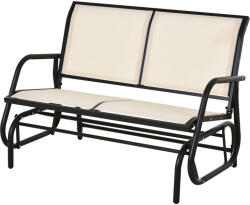 Outsunny 84A-076CW, Kerti pad, 2 személyes, fém / textil, 120x70x85cm, bézs (84A-076CW)