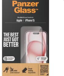 Panzer UWF védőüveg applikátorral Apple iPhone 15 számára, fekete (2809)