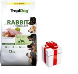 TropiDog TROPIDOG Premium felnőtt közepes és nagytestű fajták nyúlban és rizsben gazdag 12kg + INGYENES KUTYAFELVÉTEL