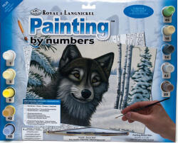 Royal & Langnickel Picturi pe numere Snow Wolf (PJL29) Carte de colorat