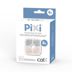  Catit Kiegészítő tartozék Catit PIXI 2, 5 literes rozsdamentes acél betétes macska itatókúthoz: pótszűrő (6 darab)