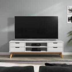 Casaria Borneo TV állvány TV szekrény fehér-natúr 140x42x40cm (109303)