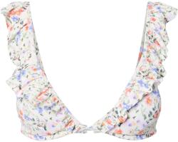 PIECES Бански костюм Pieces Women's Floral Print Frill Plunge Swimsuit - White Smoke