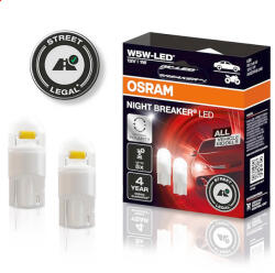 OSRAM Night Breaker W5W LED 12V 1W jelzőizzó, duó csomag - 2825DWNB-2HFB (4062172367424)