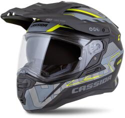 Cassida Road Runner TechniX enduro sisak matt szürke-fekete-fluo sárga