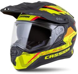 Cassida Road Runner TechniX enduro sisak fluo sárga-fekete-narancssárga-szürke