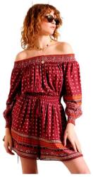 SUPERDRY Ameera Off Shoulder long sleeve romper - Red (Rust)