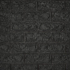ANRO Wall Öntapadós szivacsos 3D falburkolat - tégla minta, fekete (70x77 cm-es lap) (B3511)