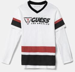 GUESS gyerek pamut hosszú ujjú felső fehér, nyomott mintás, L5RI10 K8HM4 - fehér 175