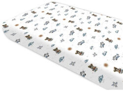  Baby Shop 60*120 cm pamut, gumis lepedő - kék maci