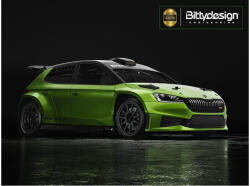 Bittydesign Karosszéria tiszta ŠKODA Fabia RS Rally2 1/10 rally 190mm