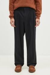 Norse Projects nadrág gyapjú keverékből Benn Relaxed Cotton Wool Twill Pleated Trouser fekete, chino, N25.0395. 9999 - fekete 34
