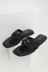 Answear Lab bőr flip-flop fekete, női, lapos talpú - fekete Női 37 - answear - 7 190 Ft