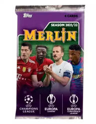 Topps 2021-22 Topps UEFA Champions League Merlin Chrome Soccer Blaster pack - focis kártya csomag
