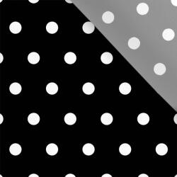 Takoy Enyhén elasztikus műselyem / silky anyag 1cm-es pöttyök fekete alapon