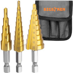 Bigstren Kúpos fúrókészlet - 3 db, különböző méretek, 4-20 mm