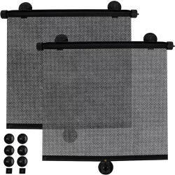 Malatec Sötétítő redőny autóba, 2 db, 42 x 54 cm, fekete, bármely autó típushoz