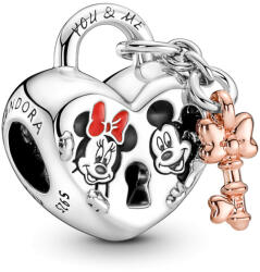 PANDORA Disney Kéttónusú Mickey egér és Minnie egér lakat charm