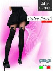 Calze D'oro BENITA 40 DEN microfiber fekete mintás harisnyanadrág