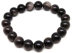 R. M. ékszer Obszidián ezüst golyó karkötő 10mm (058625)