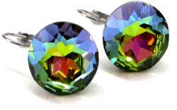 HELÉNA NAGY HELÉNA kapcsos fülbevaló (18 mm-es színjátszós zöld) (20210408)