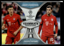 Topps 2019 Topps Chrome UEFA Champions League Teammate Sensations #TS-LC Philippe Coutinho/Robert Lewandowski