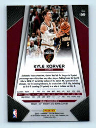 Panini 2017-18 Prizm Basketball Base # 199 Kyle Korver