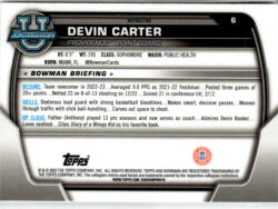 Topps 2022-23 Bowman Chrome University Refractors #6 Devin Carter