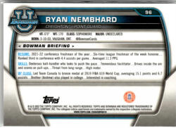 Topps 2022-23 Bowman Chrome University #96 Ryan Nembhard