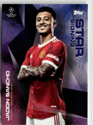 Topps 2021 Topps UEFA Champions League Summer Signings Purple Star Signing #JS Jadon Sancho 21/25
