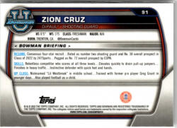 Topps 2022-23 Bowman Chrome University #91 Zion Cruz