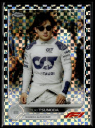 Topps 2022 Topps Chrome Formula 1 Checker Flag Refractors F1 DRIVERS #64 Yuki Tsunoda