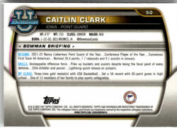 Topps 2022-23 Bowman Chrome University #50 Caitlin Clark
