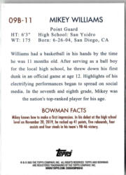 Topps 2022-23 Bowman Chrome University 2009 #09B-11 Mikey Williams