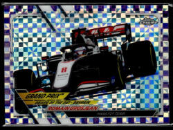 Topps 2021 Topps Chrome Formula 1 Racing Purple Checker Flag #157 Romain Grosjean 103/199