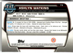 Topps 2022-23 Bowman Chrome University #73 Ashlyn Watkins
