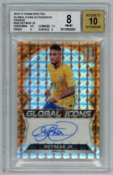 Panini 2016 Panini Spectra Global Icons Autographs Orange BGS - 8 NM-MT ( AU 10 ) #GI-N Neymar Jr. 01/10