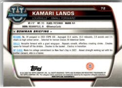 Topps 2022-23 Bowman Chrome University #72 Kamari Lands