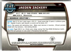 Topps 2022-23 Bowman Chrome University #35 Jaeden Zackery