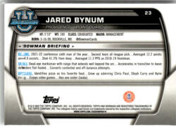 Topps 2022-23 Bowman Chrome University #23 Jared Bynum