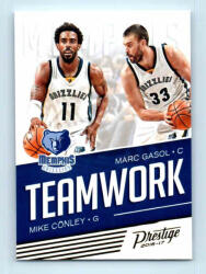 Panini 2016-17 Panini Prestige Teamwork # 7 Mike Conley/Marc Gasol