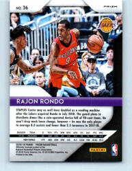 Panini 2018-19 Panini Prizm Ruby Wave # 36 Rajon Rondo