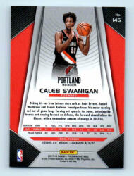 Panini 2017-18 Prizm Basketball Base # 145 Caleb Swanigan