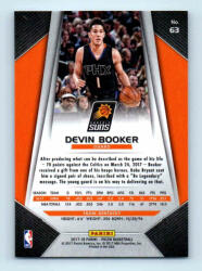 Panini 2017-18 Prizm Basketball Base # 63 Devin Booker