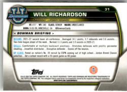 Topps 2022-23 Bowman Chrome University #31 Will Richardson