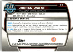 Topps 2022-23 Bowman Chrome University #81 Jordan Walsh